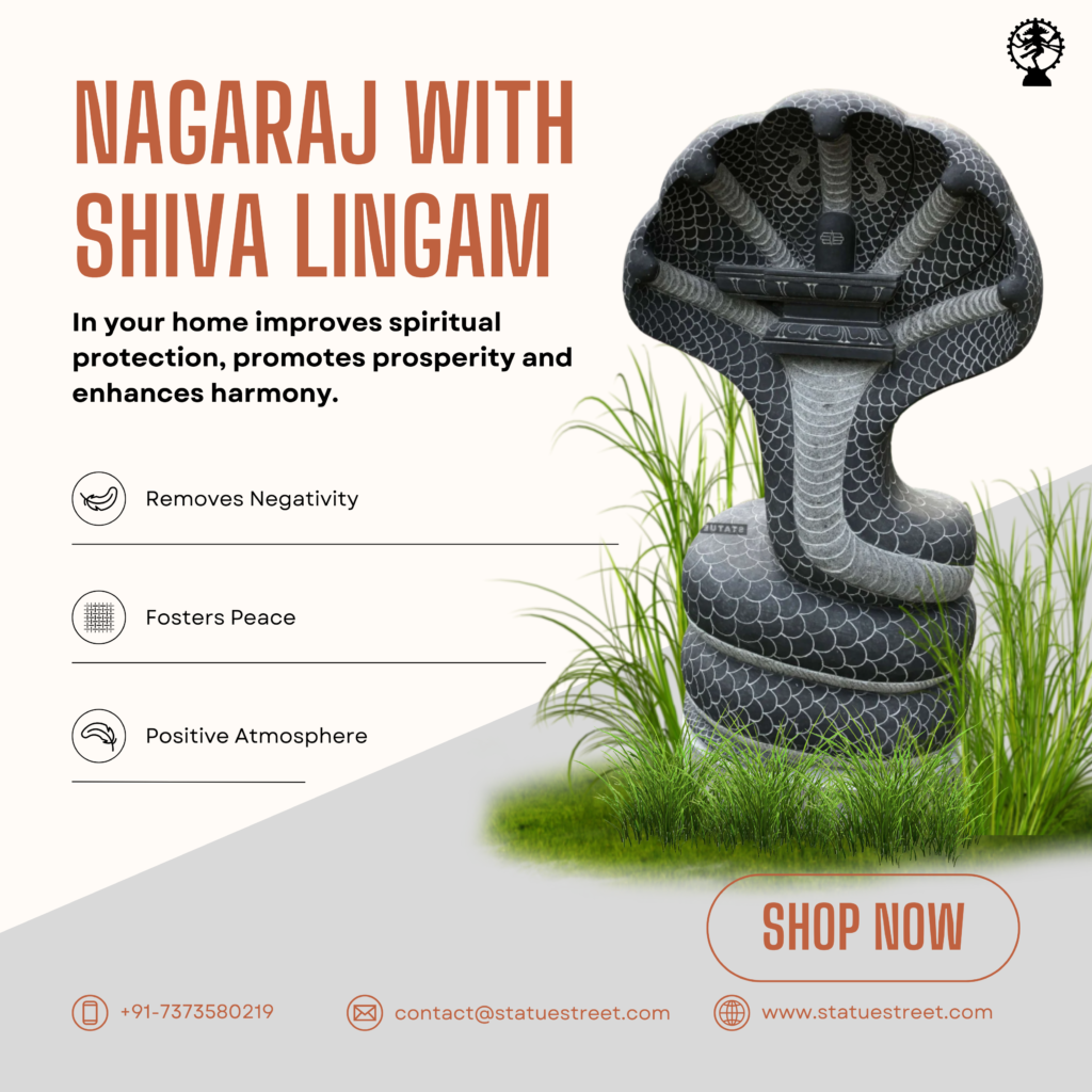 Nagaraj With Shiva Lingam Stone Statue