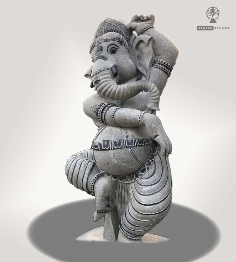 Dancing Ganesha Statue 5ft | Granite Stone - Image 3