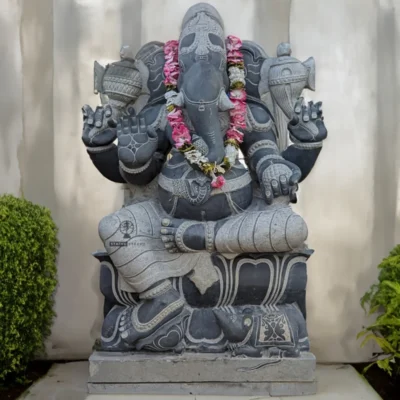 Ganesha 3ft Sitting Sculpture | Granite Stone