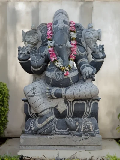 Ganesha 3ft Sitting Sculpture | Granite Stone
