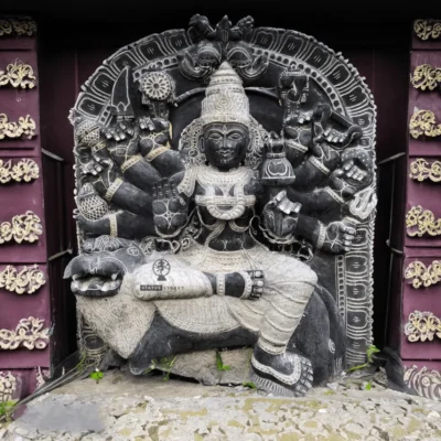 Amman With Ten Hands 2ft Statue | Granite Stone