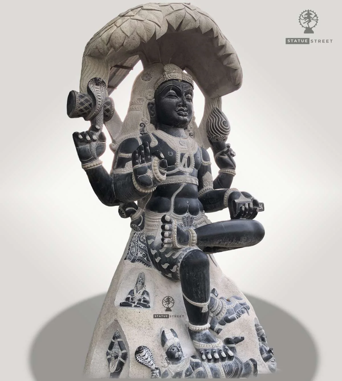 Lord Big Dakshinamurthy 9ft | Granite Stone - Image 2