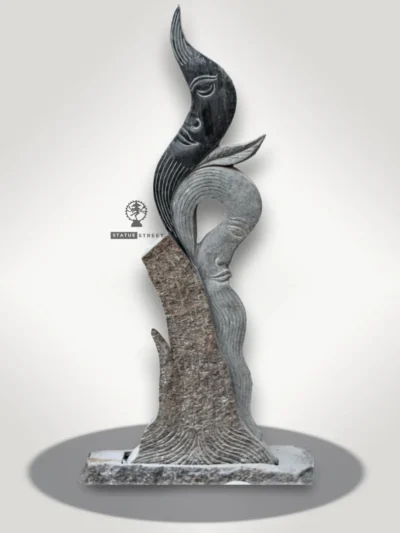 Abstract Sun & Moon Sculpture 4ft | Granite Stone