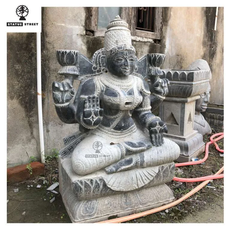 Granite Stone Lakshmi Sculpture 4ft - Image 3