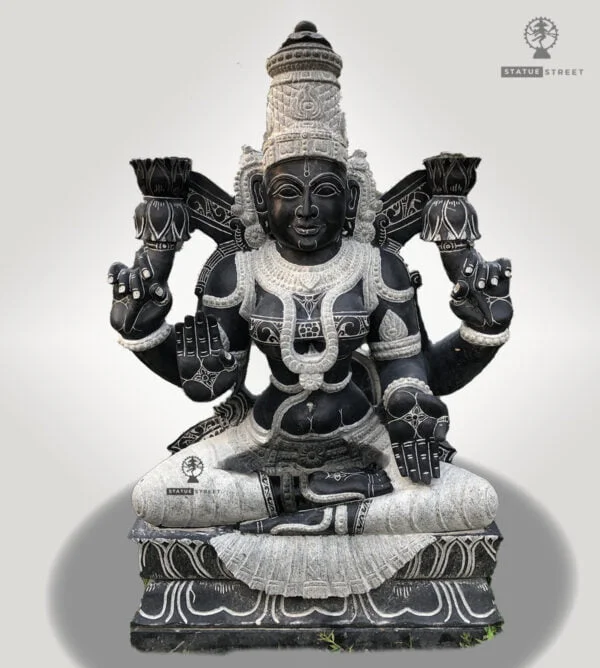 Lord Lakshmi Sitting Sculpture 2ft - Image 4