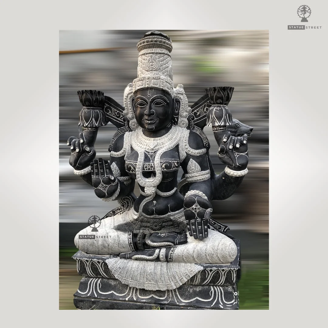 Lord Lakshmi Sitting Sculpture 2ft - Image 2
