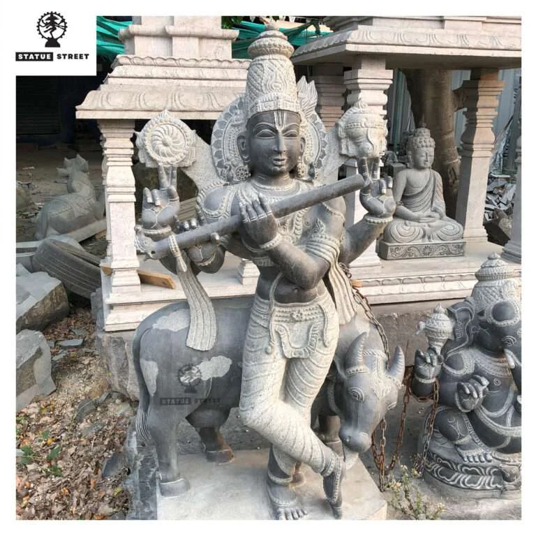 Krishna Stone Statue 4 feet - Image 3