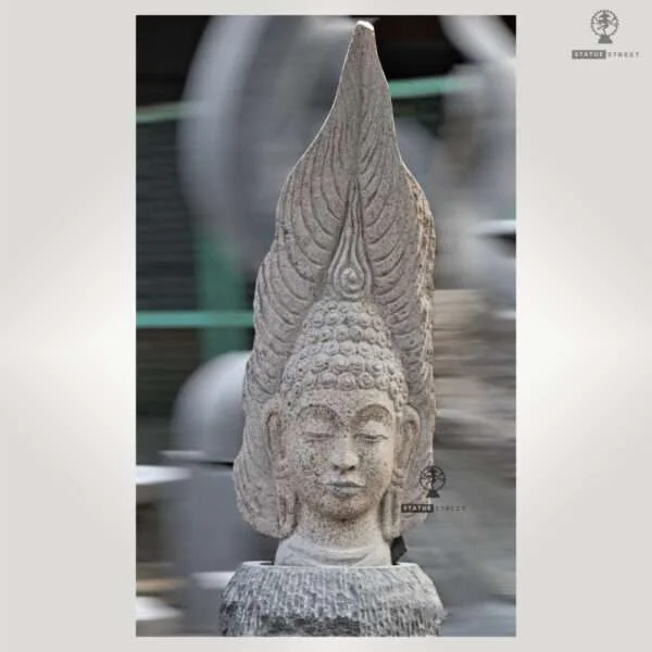 Large Buddha Head 3ft | Granite Stone | Statuestreet - Image 2