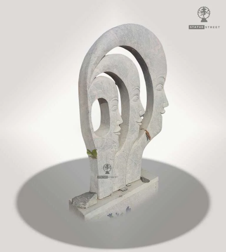 Three Face Modern Art 4ft | Granite Stone - Image 3
