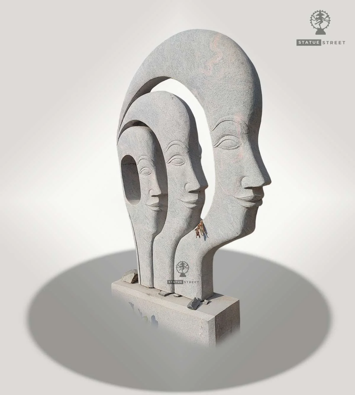 Three Face Modern Art 4ft | Granite Stone - Image 2