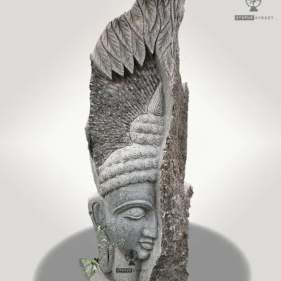 Stone 4Ft Half-Face Buddha Sculpture | Granite Stone