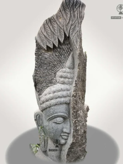 Stone 4Ft Half-Face Buddha Sculpture | Granite Stone