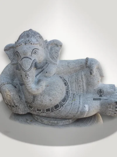 Ganesha Lying Down Sculpture 1ft | Granite Stone
