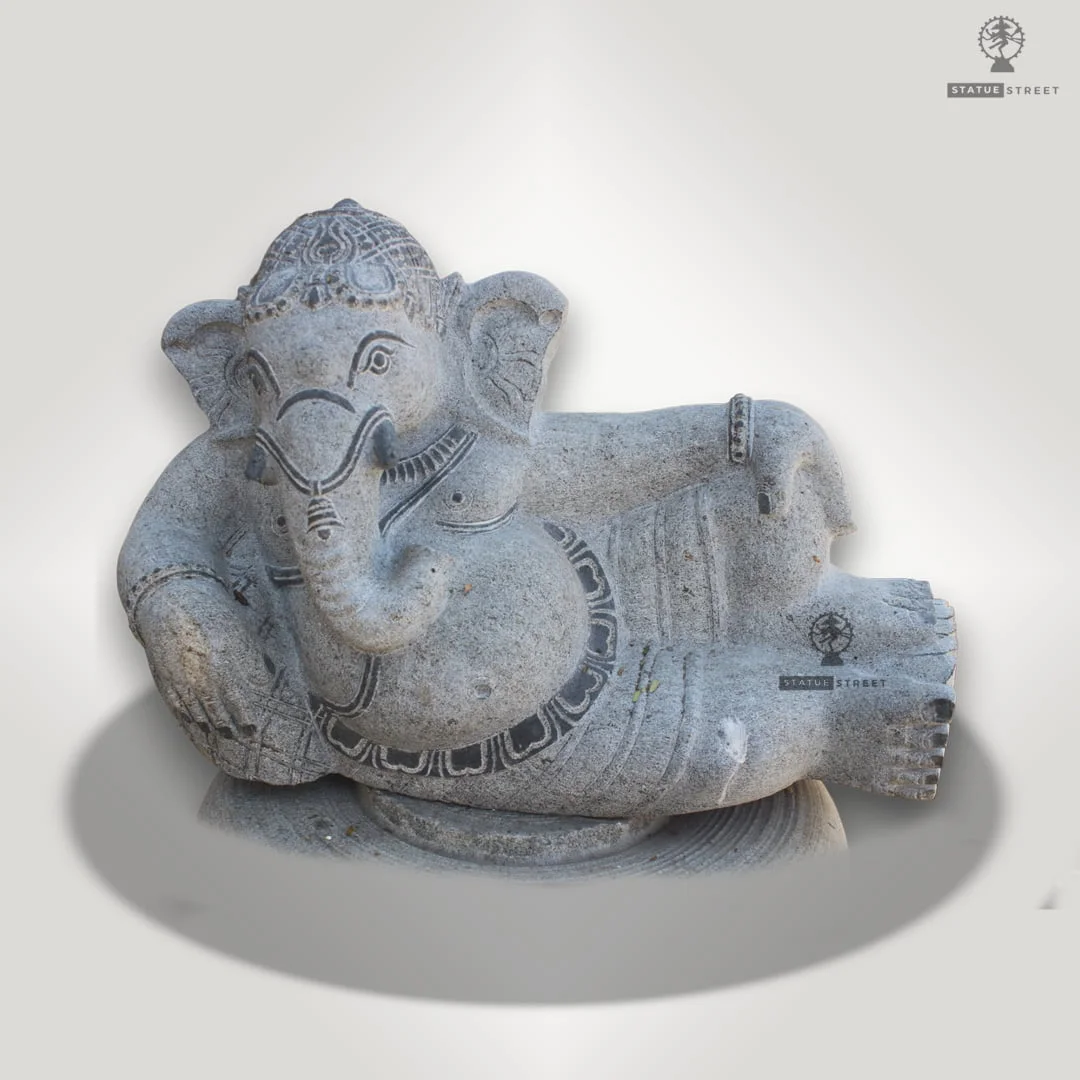 Ganesha Lying Down Sculpture 1ft | Granite Stone