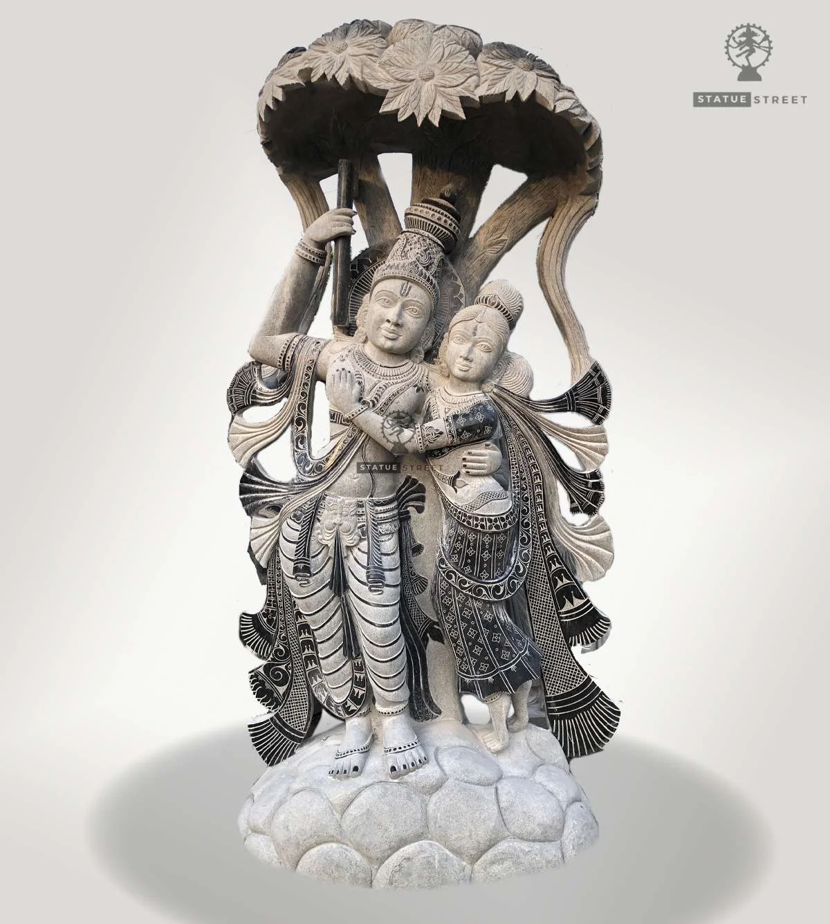 Radha Krishna Statue 12ft | Granite Stone - Image 2