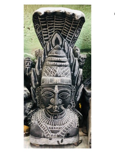 Gangai Amman With Snake 1 Ft | Granite Stone