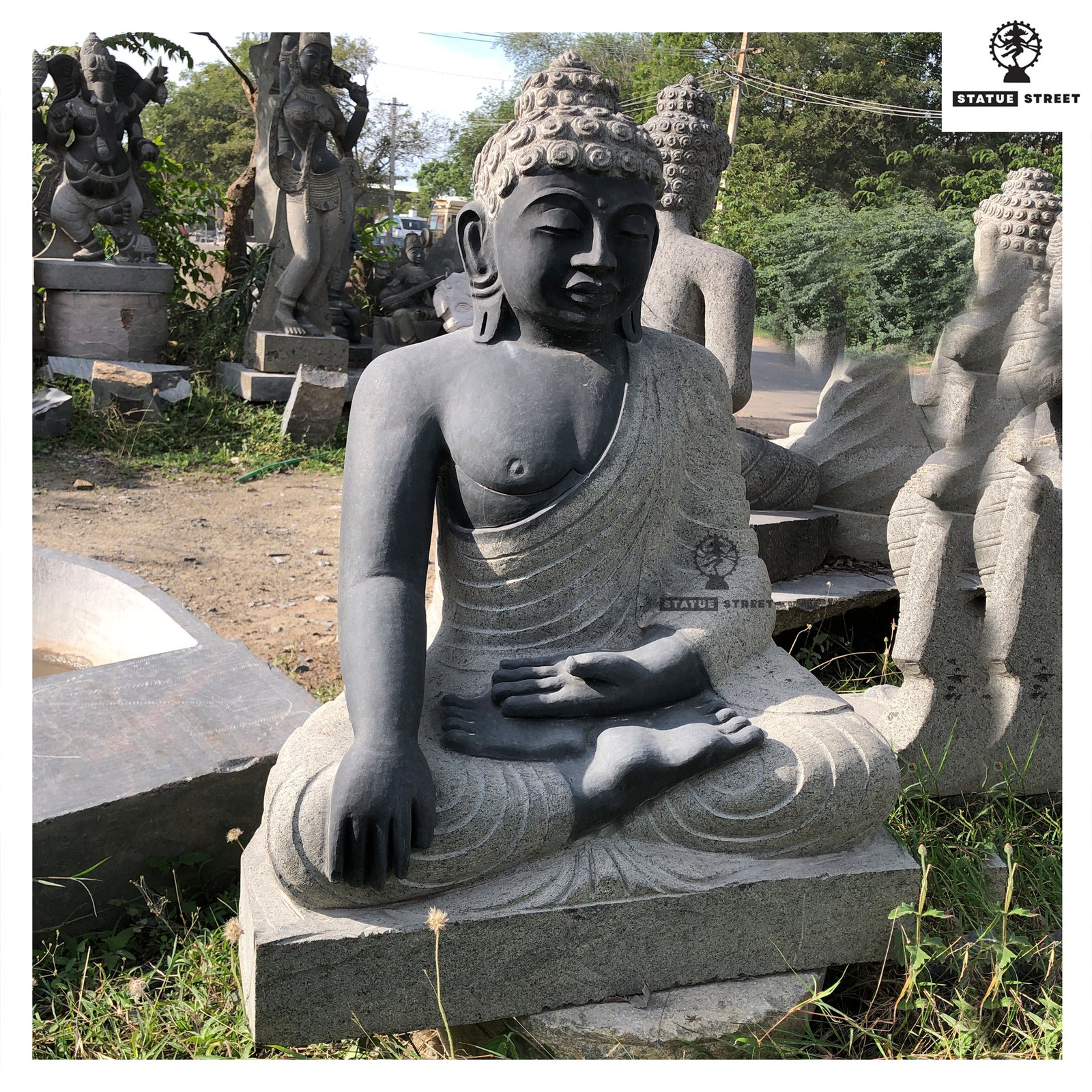 Serenova Buddha – 30" Meditating Granite Buddha Statue - Image 3