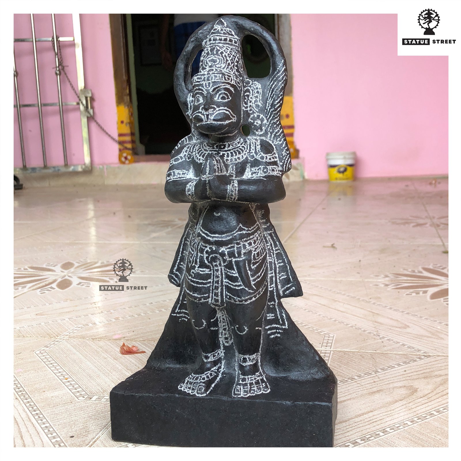 Handcrafted Hanuman Stone Sculpture 1 Feet - Image 3